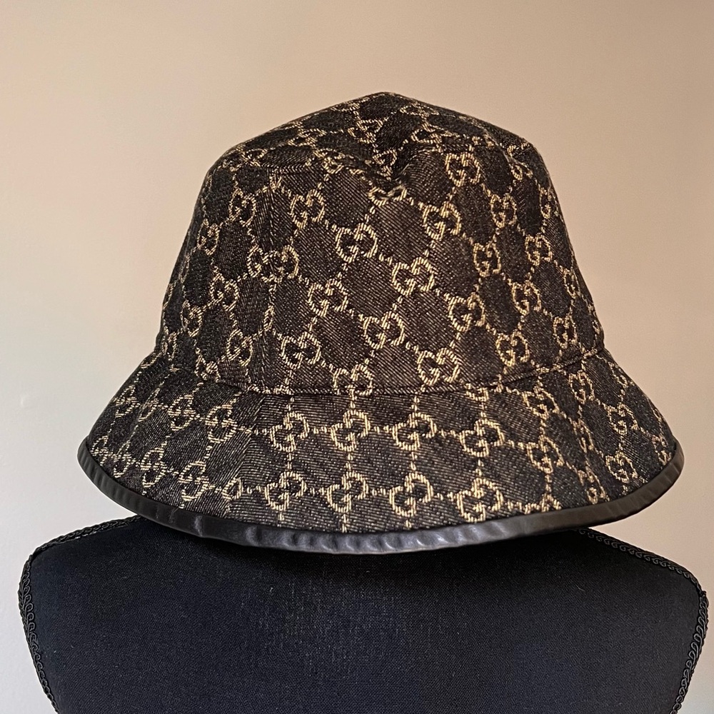 Gucci Signature Black and Brown Bucket Hat - Picture 2 of 14